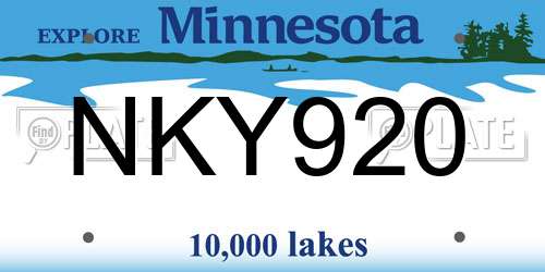 NKY920 Minnesota License Plate