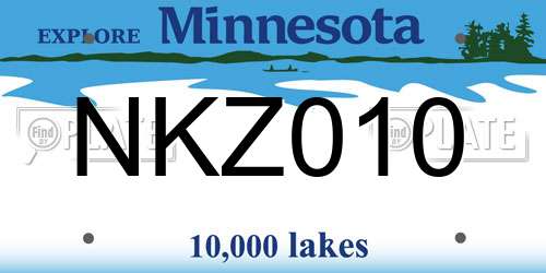 NKZ010 Minnesota License Plate