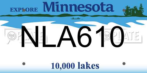 NLA610 Minnesota License Plate
