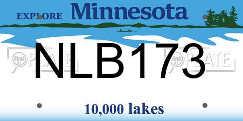 NLB173 Minnesota License Plate