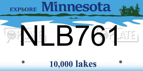 NLB761 Minnesota License Plate