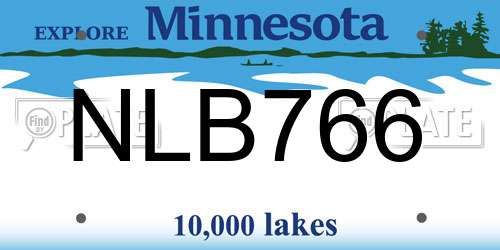 NLB766 Minnesota License Plate