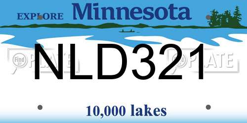 NLD321 Minnesota License Plate