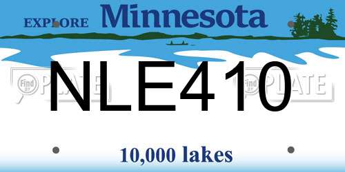 NLE410 Minnesota License Plate