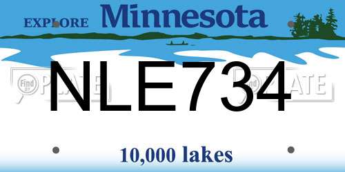 NLE734 Minnesota License Plate