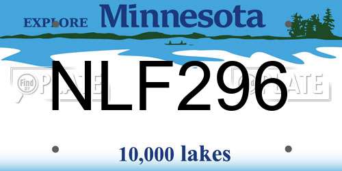 NLF296 Minnesota License Plate