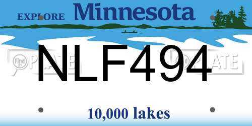 NLF494 Minnesota License Plate