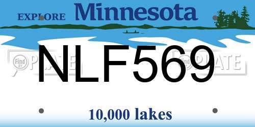 NLF569 Minnesota License Plate