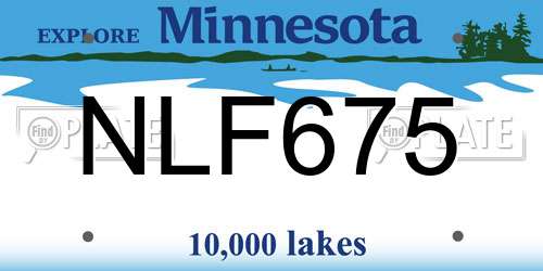 NLF675 Minnesota License Plate
