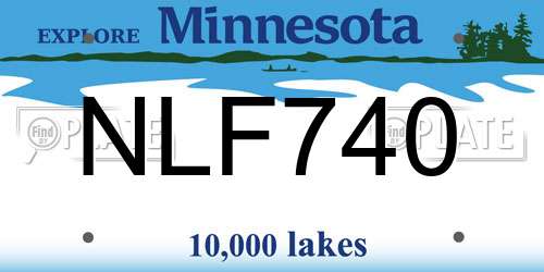 NLF740 Minnesota License Plate