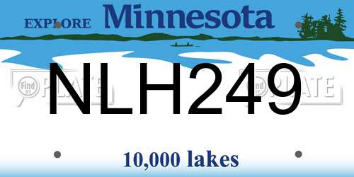 NLH249 Minnesota License Plate
