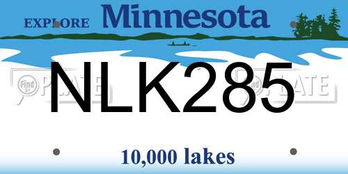 NLK285 Minnesota License Plate
