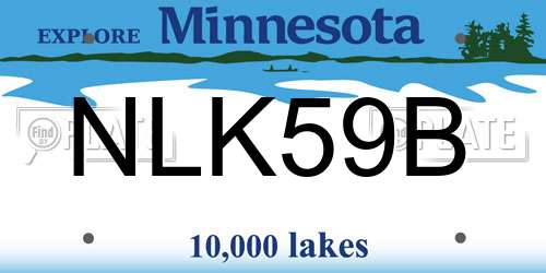 NLK59B Minnesota License Plate