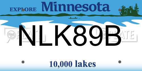 NLK89B Minnesota License Plate