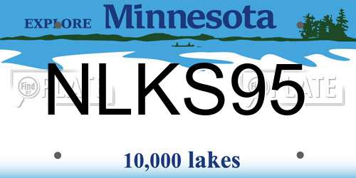 NLKS95 Minnesota License Plate