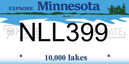 NLL399 Minnesota License Plate