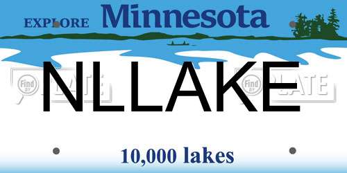 NLLAKE Minnesota License Plate