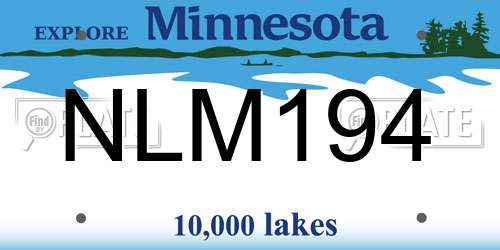 NLM194 Minnesota License Plate