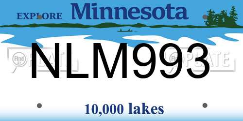 NLM993 Minnesota License Plate