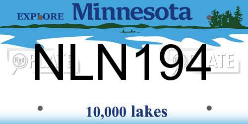 NLN194 Minnesota License Plate