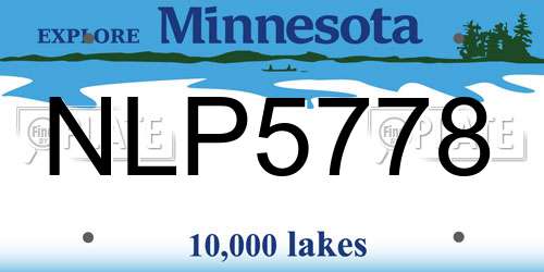 NLP5778 Minnesota License Plate