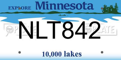 NLT842 Minnesota License Plate