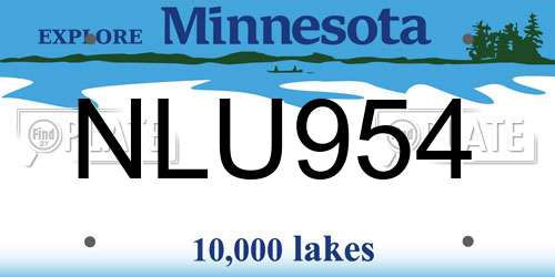 NLU954 Minnesota License Plate