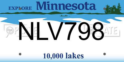 NLV798 Minnesota License Plate