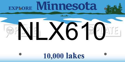NLX610 Minnesota License Plate
