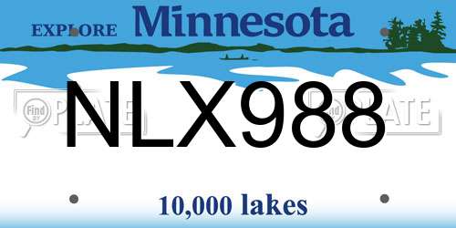 NLX988 Minnesota License Plate