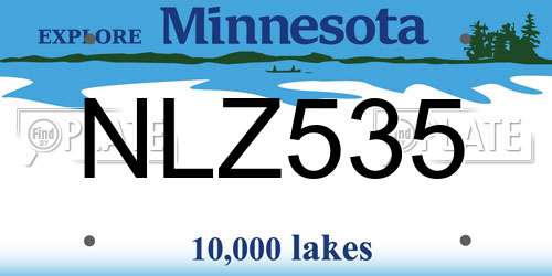 NLZ535 Minnesota License Plate