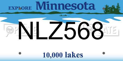 NLZ568 Minnesota License Plate