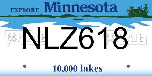 NLZ618 Minnesota License Plate