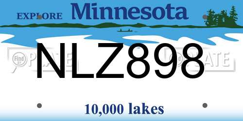 NLZ898 Minnesota License Plate