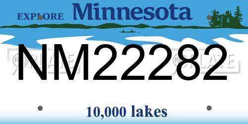 NM22282 Minnesota License Plate