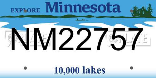 NM22757 Minnesota License Plate