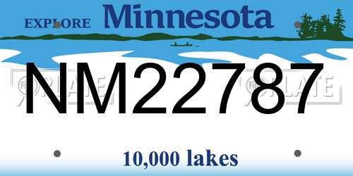 NM22787 Minnesota License Plate
