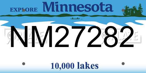 NM27282 Minnesota License Plate