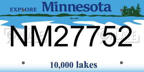 NM27752 Minnesota License Plate