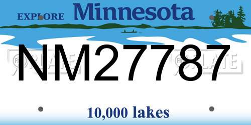 NM27787 Minnesota License Plate
