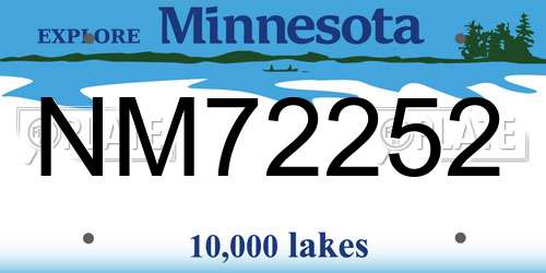 NM72252 Minnesota License Plate