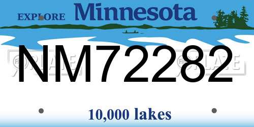 NM72282 Minnesota License Plate