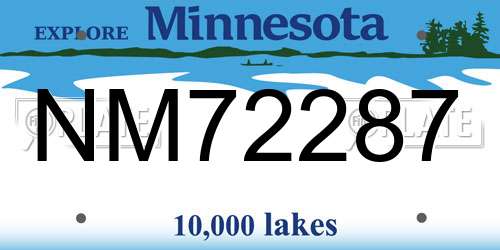 NM72287 Minnesota License Plate