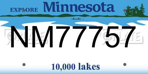 NM77757 Minnesota License Plate