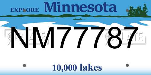 NM77787 Minnesota License Plate
