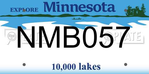 NMB057 Minnesota License Plate
