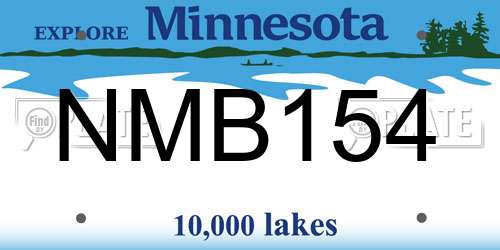 NMB154 Minnesota License Plate