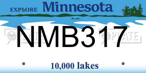 NMB317 Minnesota License Plate