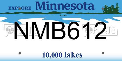 NMB612 Minnesota License Plate