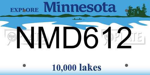 NMD612 Minnesota License Plate